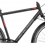 Trekingový bicykel 28 Kross Trans 3.0 Pánsky L Čierno-červeno-strieborný matný